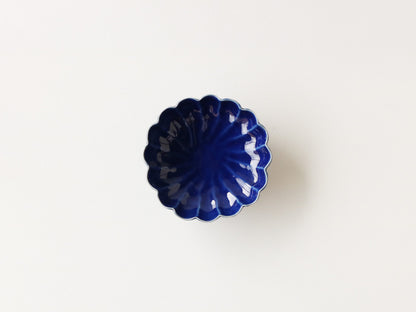 瑠璃釉／青磁 菊型 浅鉢 波佐見焼 青磁