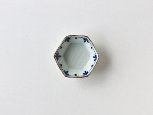 六角小付け 波佐見焼 染付輪花紋