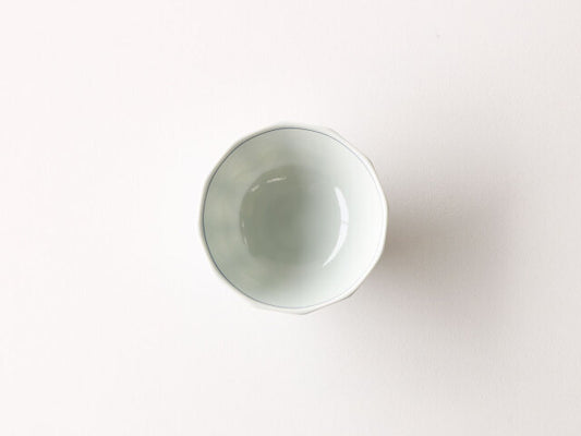 麻の葉 面取り 大小 茶碗 吉田焼 ブルー（大）