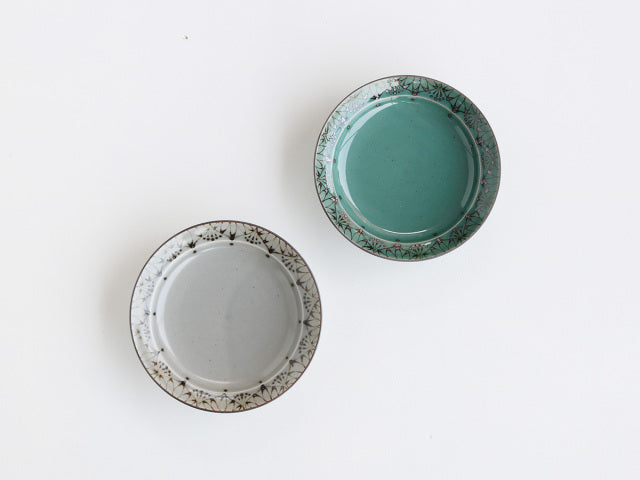 ダマスクフラワー 5寸皿 波佐見焼 グリーン