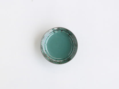 ダマスクフラワー 5寸皿 波佐見焼 グリーン