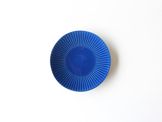 色釉 しのぎ 大皿 波佐見焼 ブルー