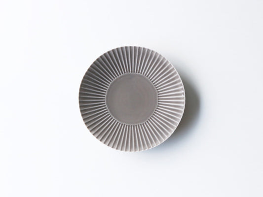 色釉 しのぎ 中皿 波佐見焼 グレー