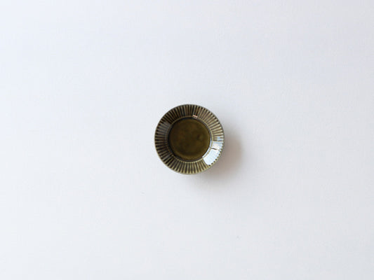 キャメル釉 / オリーブ釉 しのぎ 豆皿 有田焼 キャメル