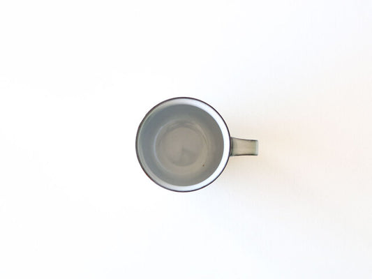 ワラ白／ブルー釉 丸マグカップ 波佐見焼 ホワイト