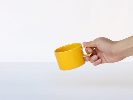 色釉 ネスティングハンドルマグ 有田焼 イエロー