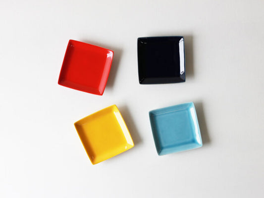 色釉 正角小皿 有田焼 イエロー