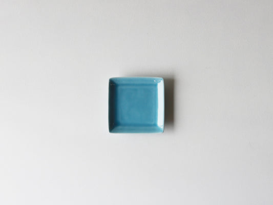 色釉 正角小皿 有田焼 ライトブルー