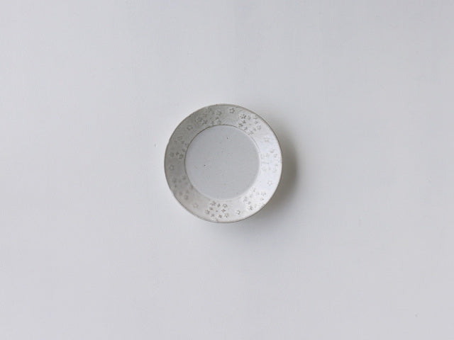 ねずみとラ レースフラワー プレート 小 吉田焼 ホワイト