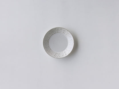 ねずみとラ レースフラワー プレート 小 吉田焼 ホワイト