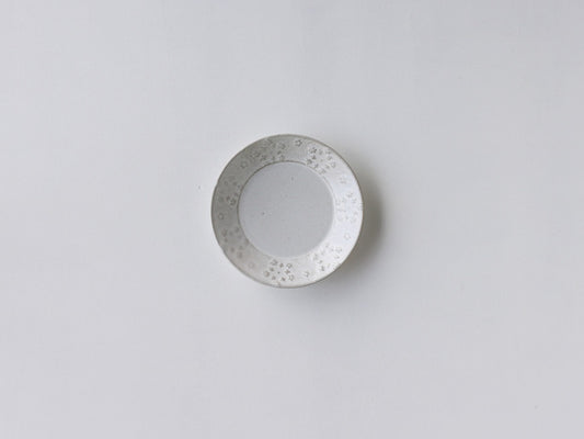 ねずみとラ レースフラワー プレート 小 吉田焼 ホワイト