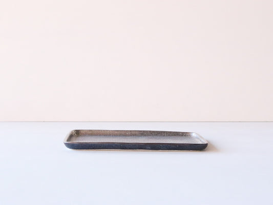 黒柚子 銀塗 焼皿 大 有田焼