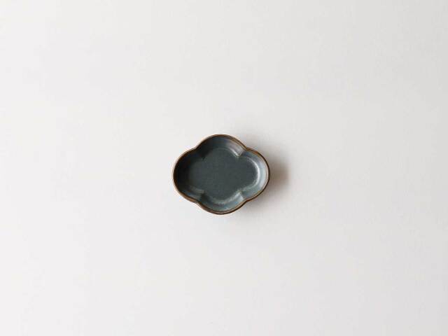 黒柚子金銀・老竹フチ金 木甲小皿 有田焼 老竹フチ金