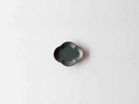 黒柚子金銀・老竹フチ金 木甲小皿 有田焼 老竹フチ金