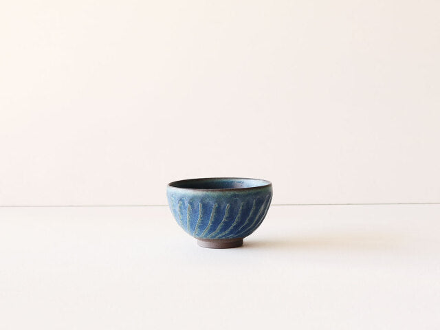 窯変 ねじり縞 茶碗 小 波佐見焼 ブルー（小）